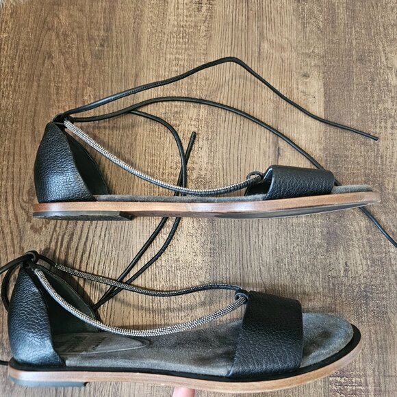 Brunello Cucinelli Monili Leather Ankle-Wrap Flat Gladiator Sandals,EU38.5/US7.5 - Picture 7 of 10